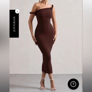 Club L London Salome Chocolate asymmetrical dress